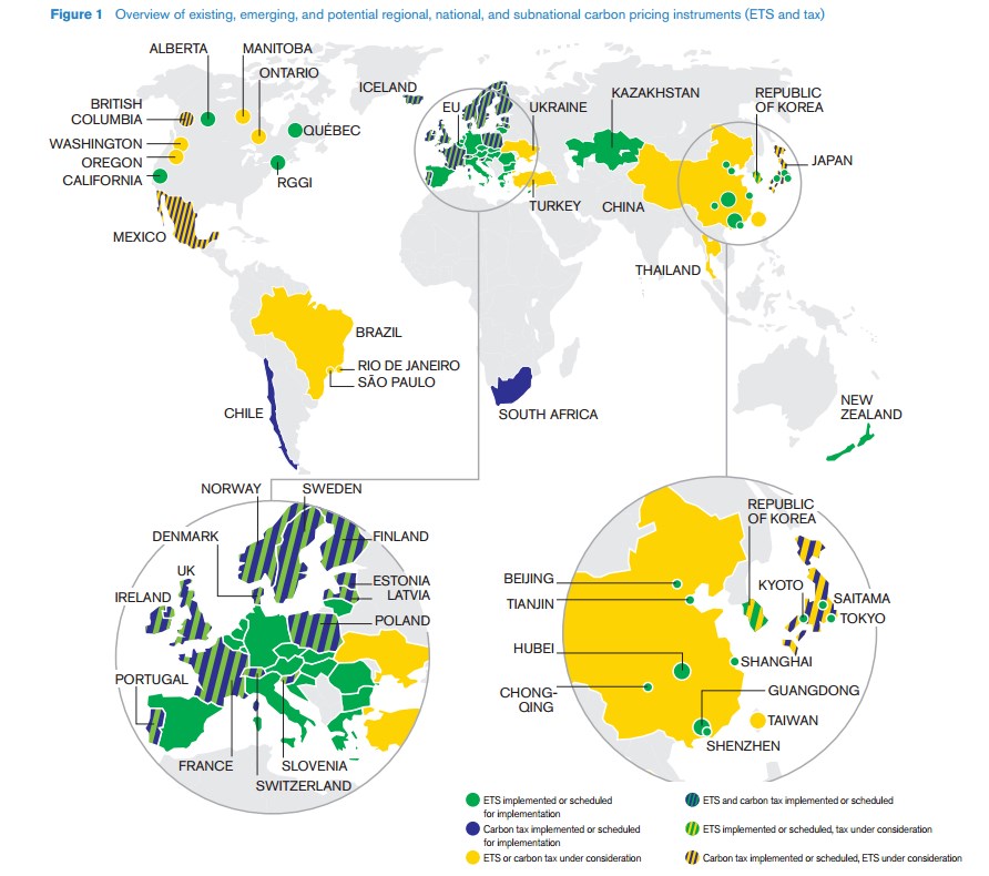 World Bank - Carbon pricing map